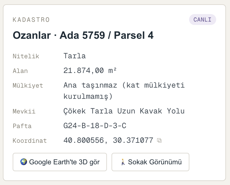 Canlı kadastro ve koordinat