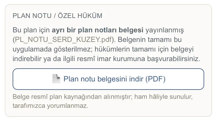 Plan notları ve özel hükümler